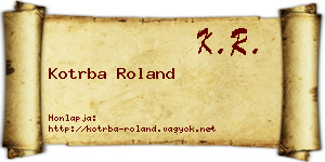 Kotrba Roland névjegykártya