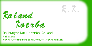 roland kotrba business card